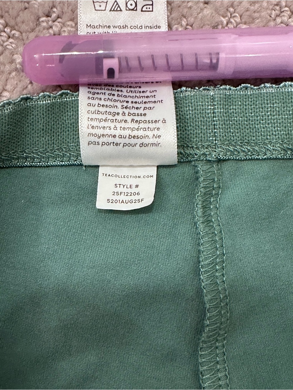 Tea Collection Leggings, Pineneedle green & Indigo Blue, Set of 2, size 6 - Picture 5 of 8